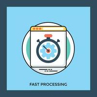 Web page with speedometer showing high speed conceptualizing fast processing vector