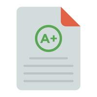 Academic grading result, a plus grade report card vector