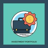 Here we have a briefcase along with dollar coin enriched cog, sensualizing the icon for investment portfolio vector