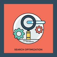 An icon with gears, loading bar and hand lense symbolizing search optimization vector