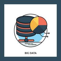 Data warehouse devices with pie chart making sense for big data icon vector