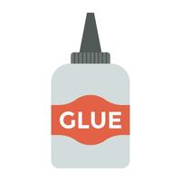 Stationery item, glue bottle for sticking crafts and papers vector