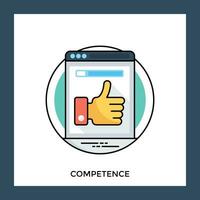 Web page template having thumbs up showcasing competence icon vector