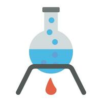 Atom structure inside chemical flask, scientific research vector