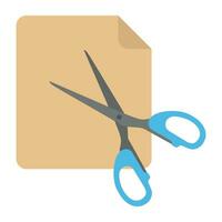 A pair of scissors and paper sheet, paper cutting vector