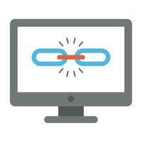 Monitor screen with link building, inbound links vector