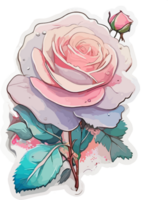 Blooming Rose Pink Clipart with AI Generative png