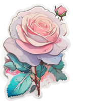 fioritura rosa rosa clipart con ai generativo png