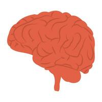 A simple flat icon design of human brain vector