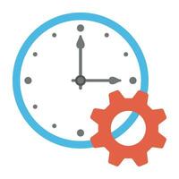 Clock with gear wheel the symbol of time management vector