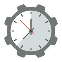 Clock inside gear wheel the symbol of time management vector