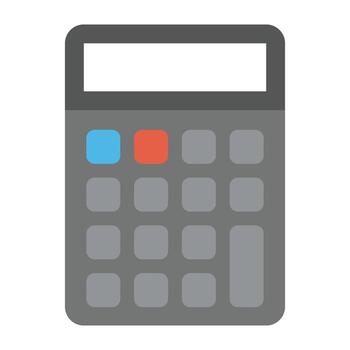 A digital calculating machine, calculator flat vector icon