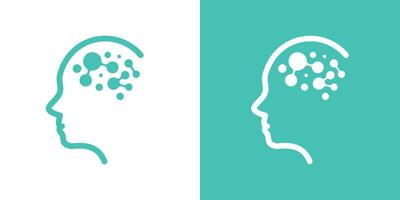 logo design element human head and brain created in modern style vector