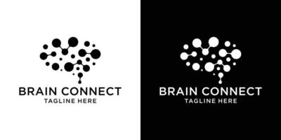 logo design brain and connection technology modern template icon vector illustration