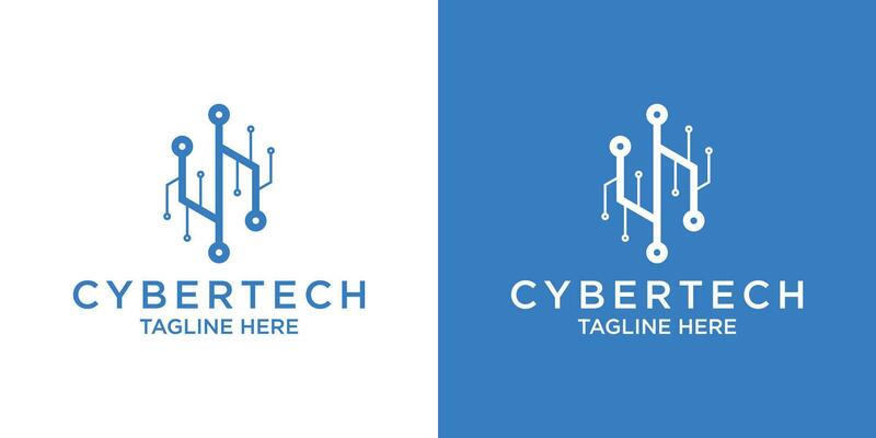 logo design technology shield lock set template