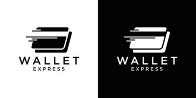 logo design wallet and speed icon vector inspiration