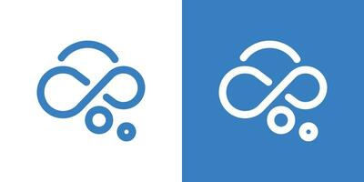 logo design infinity combined with brain and made with line style vector