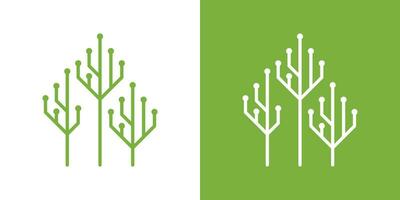 logo design element tree technology icon vector inspiration