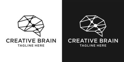 logo design brain technology modern template vector