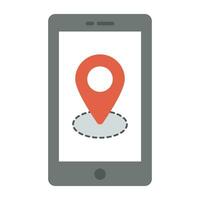 un mapa marcador en un teléfono inteligente representando GPS ubicación aplicación vector