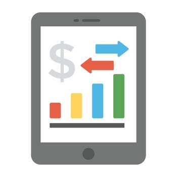 Business report graph symbol of analytical data, representing mobile ui design vector