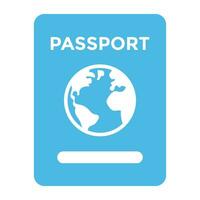 A blue colored booklet with globe symbol representing international passport. vector