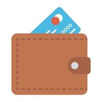 A wallet with debit card for shopping and easy transaction during travel. vector