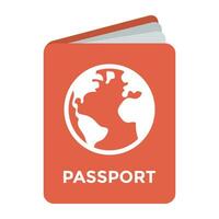 un rojo de colores folleto con globo símbolo representando europeo Unión pasaporte permite a viaje dentro europeo Unión estados vector