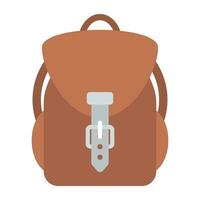 A sack bag with two straps used for luggage and easy carriage depicting backpack. vector