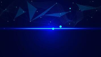Big data technology, network connection and global communication concept. Abstract digital data technology on dark blue background. Vector illustration.