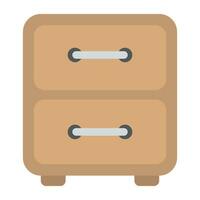 Chest of drawers flat vector icon design