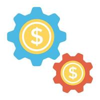 Cogwheel with dollar sign in center symbol of financial management vector