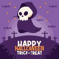 flat halloween background banner social media template vector