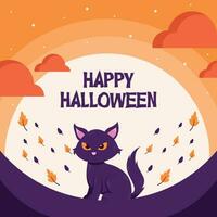 flat halloween background banner social media template vector