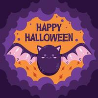 flat halloween background banner social media template vector