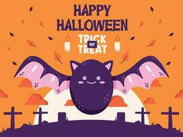 flat halloween background banner social media template vector