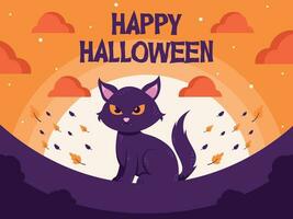 flat halloween background banner social media template vector