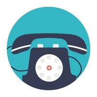 Flat icon design of a retro phone vector