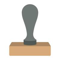 Colored design icon of rubber stamp, approval concept vector
