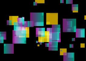 Colorful glossy squares abstract tech background vector