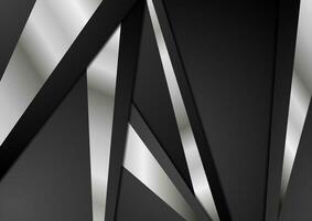 Black and metallic abstract corporate background vector