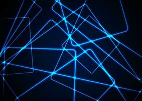 Blue glowing neon lines abstract futuristic background vector