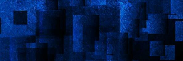 Dark blue grunge squares abstract banner design vector