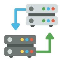 A graphic image of seat of organized data, network server vector