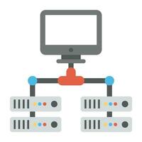 A graphic image of seat of organized data, network server vector