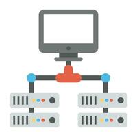 A graphic image of seat of organized data, network server vector