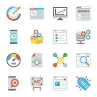 Pack of SEO and Business Icons vector