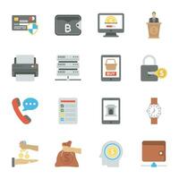 Set of Business Investment Flat Icons vector