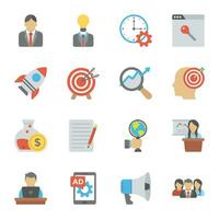 Pack of Finance and Marketing Icons vector