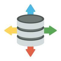 A graphic image of seat of organized data, network server vector